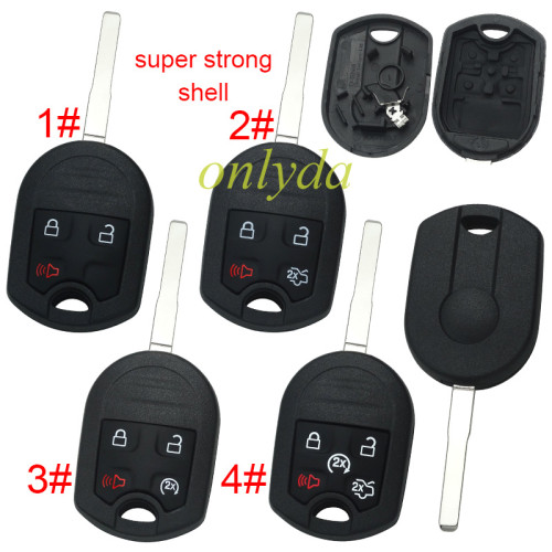 Free shipping 5pcs/lot Super Stronger GTL shell  Ford upgrade remote key shell with logo , pls choose button