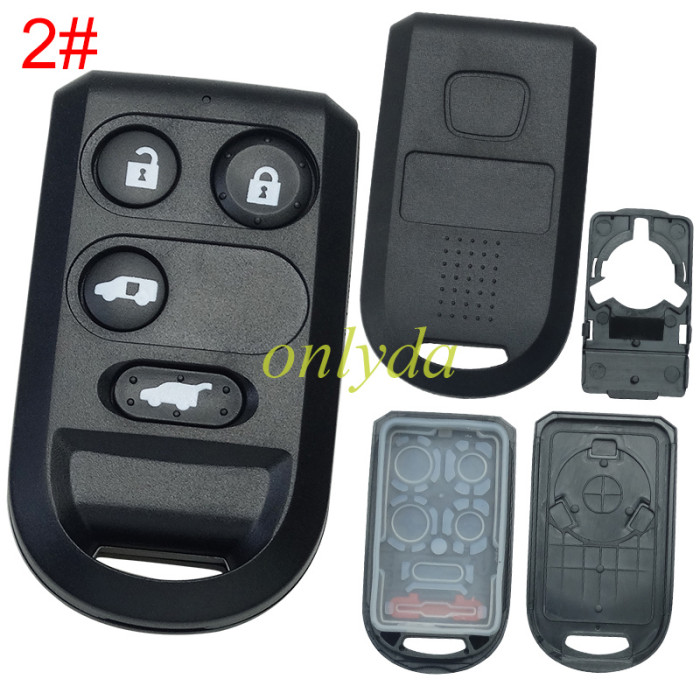 Free shipping 10pcs/lot For Honda remote key blank with badge, pls choose button