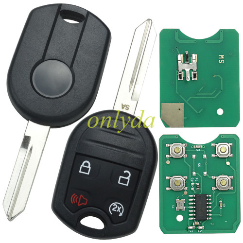 Free shipping For Ford 4 button remote key with 315mhz/434mhz