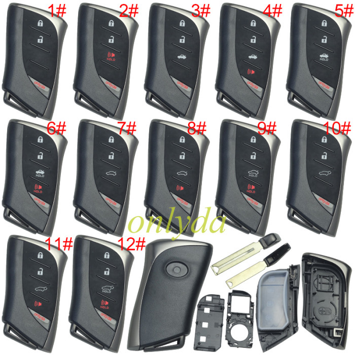 Free shipping 5pcs/lot For Lexus  remote Key blank with blade with badge ,pls choose button  model