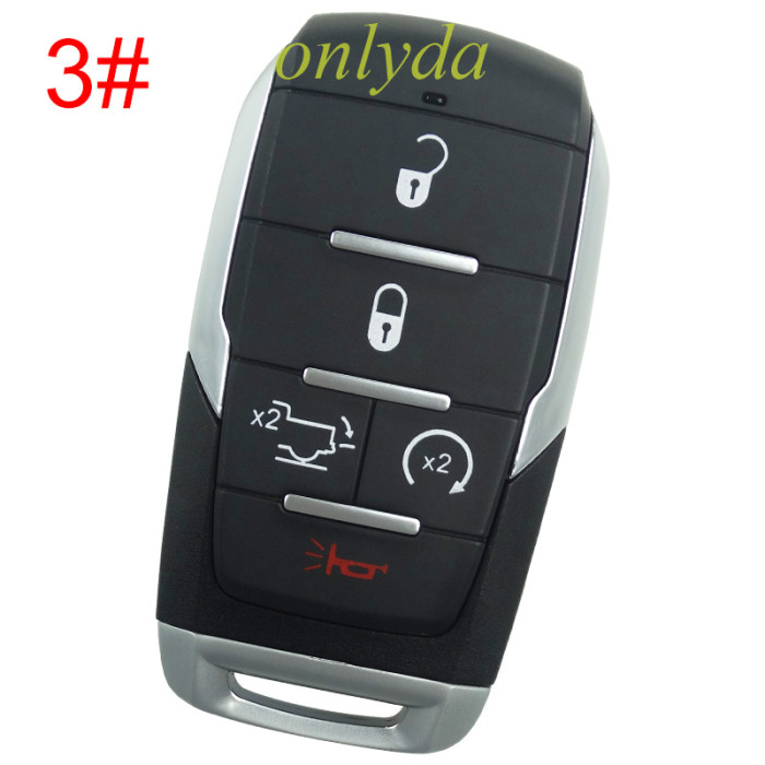 Free shipping 5pcs/lot For Chrysler  key shell with light emergency blade included,with RAM badge, pls choose the button
