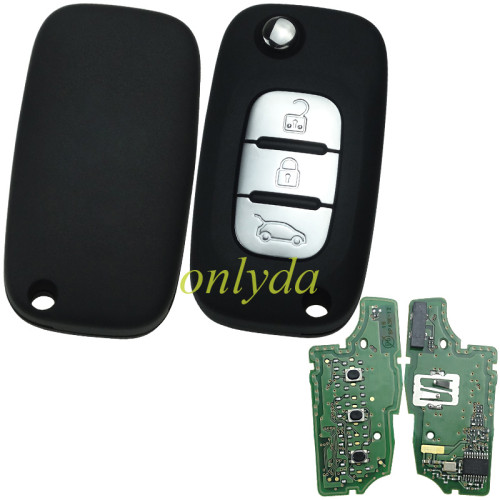 Free shipping genuine renault 3 button remote key with PCF7961(HITAG2) ID46 Chip 434 mhz Blade: no
