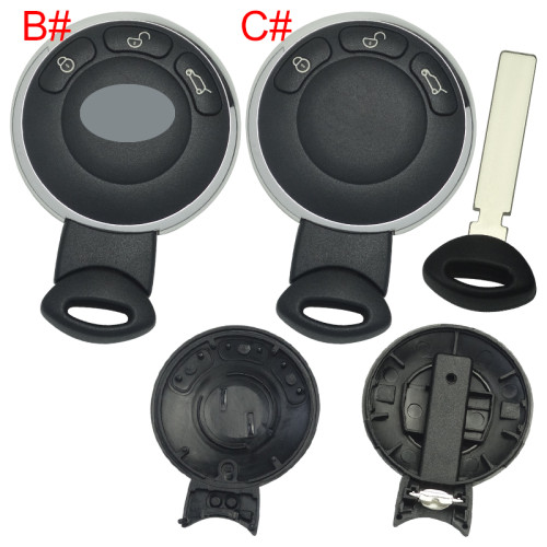 Free shipping 5pcs/lot For  BMW MINI Cooper 3 Button remote key without battery clamp(please choose the type of badge)
