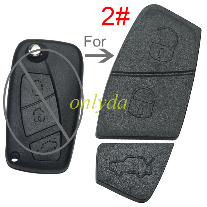 Free shipping 10pcs/lot For Fiat 2/3 button key pad, pls choose color and button