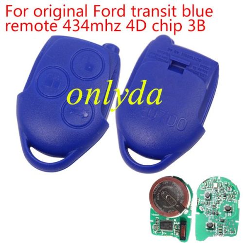 Free shipping For Original ford transit blue remote  434mhz with electric 4D63 chip FCCID:6CIT15K601 AG