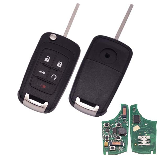Free shipping For Buick Keyless 4+1 button remote key key with 315MHZ/ 433MHZ Switchable frequency with 7952chip