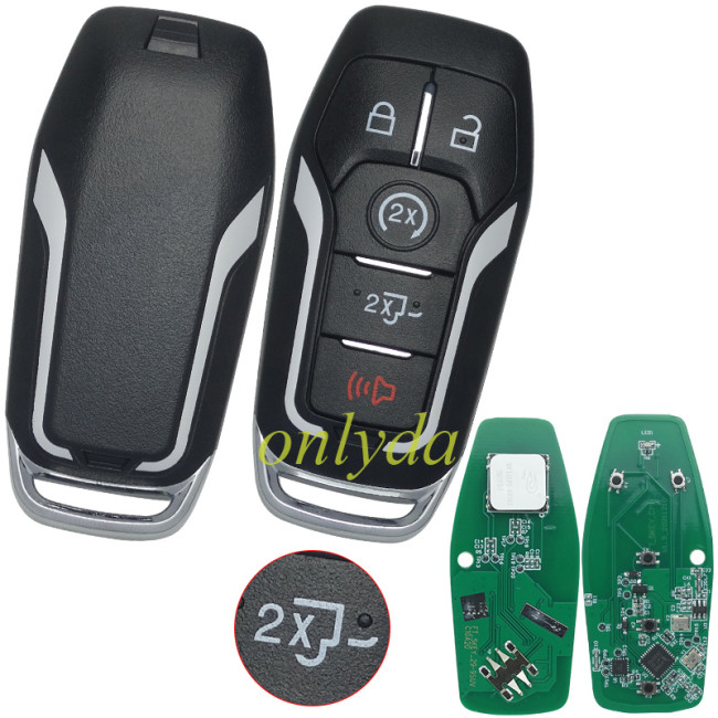 Free shipping KYDZ Brand Ford 4+1button aftermarket remote key with 902mhz HITAG PRO/ 49chip/ NCF2951F keyless FCC.M3N-A2C31243300  HU101