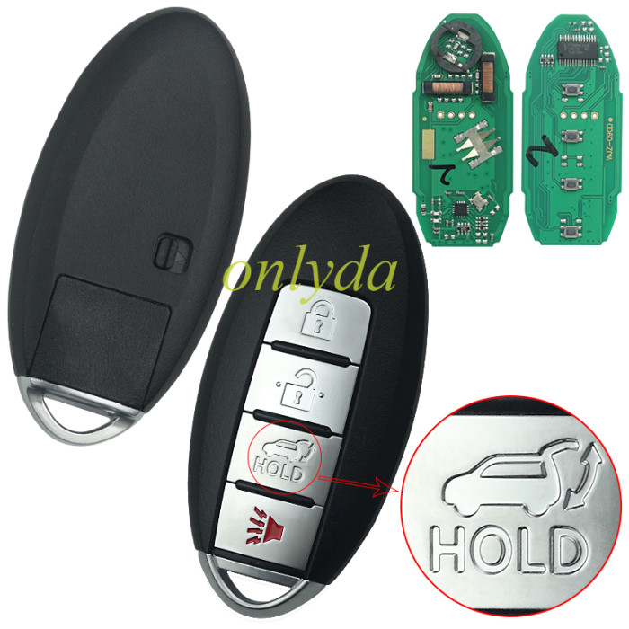 Free shipping For After market  Nissan 3+1 button remote key with  4A AES chip with  434mhz           IC:7812D-S180106     FCCID:KR5S180144106   RLVC OS111-08192014-2016 Rogue  US2014-2016 X-Trail  South Asia