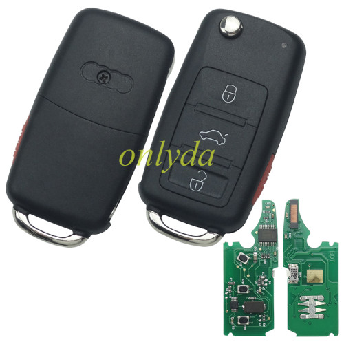 Free shipping For Audi A3 3+1 button remote key with 434mhz  use in model  1JO 959753DJ