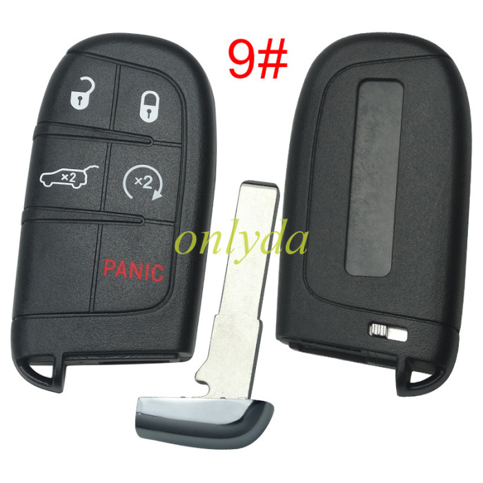 Free shipping 10pcs/lot For Chrysler  remote key shell with blade SIP22, with badge , pls choose button