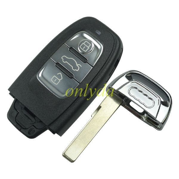 Free shipping 5pcs/lot For Audi 3 button remote key shell with blade with logo