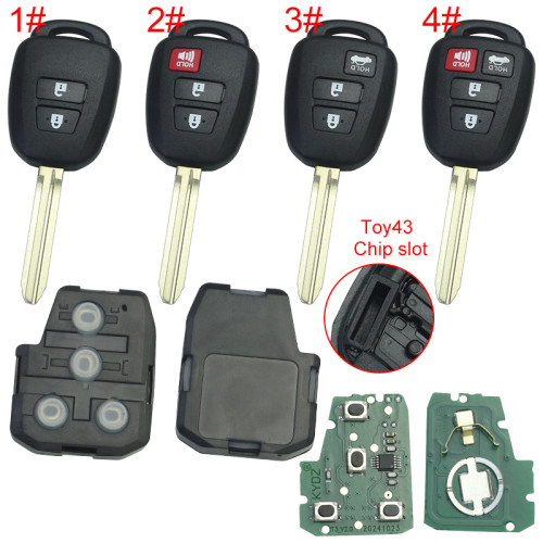 Free shipping For Toyota remote key with 315MHZ compatible with  FCCID --HYQ12BEL and FCCID--HYQ12BDM please tell me , 2; 3 ; 2+1; 3+1 button which one you need?