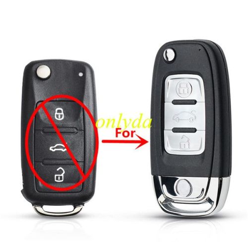 Free shipping 5pcs/lot For VW 3 button modified remote key blank with HU66 blade