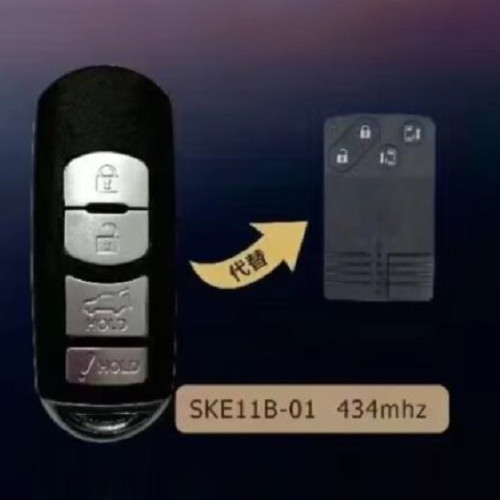 Free shipping For kydz brand Mazda 8 keyless 4 button modified remote With 434mhz, with 4D63 chip,PCB SKE11B-01