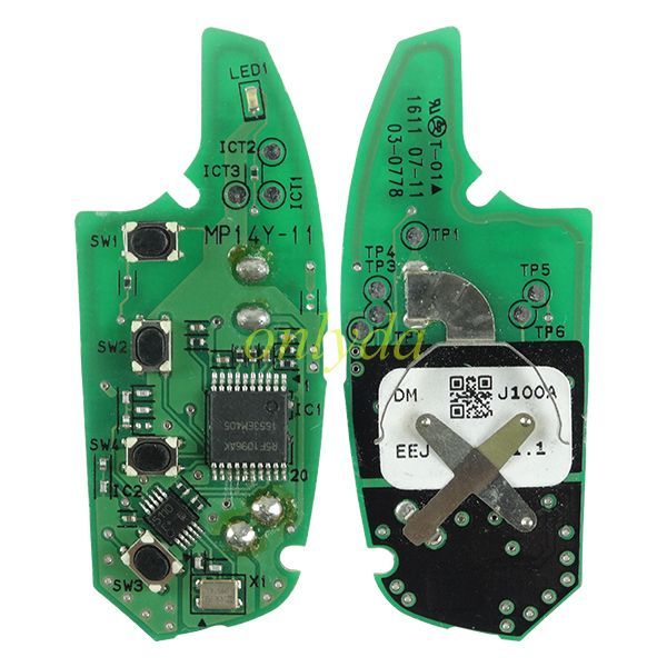 Free shipping Original Hyundai 3+1 button remote key with 434mhz MP14Y-11 954302W010 J100A