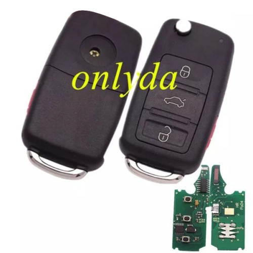 Free shipping For Audi A3 3+1 button remote key with 434mhz  use in model 4E0837220