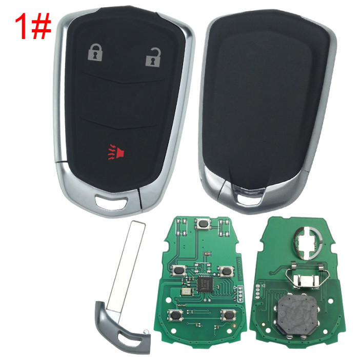 Free shipping Cadillac smart Keyless  remote key with adjustable 315mhz / 433 mhz  2016-2020 Cadillac CT6 FCC ID: HYQ2EB FCC ID: HYQ2AB GM # 13580800, 13598528 GM Part: 13598538 Switchable frequency ， pls choose button