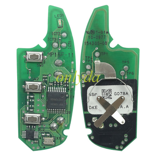 Free shipping Original Hyundai 3 button remote key with 434mhz MP15F-11 M0954499000 G078A