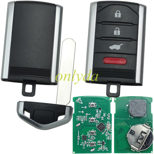 Free shipping For Acura 3+1 button remote key with 313.8mhz  FCC: KR5434760 keyless