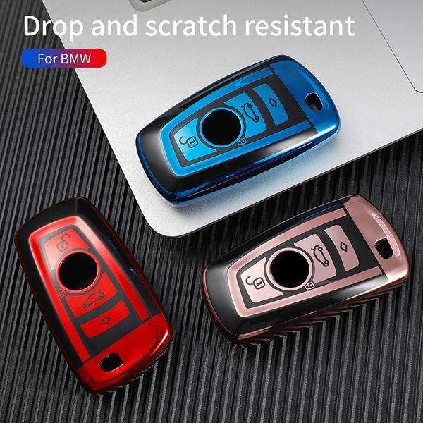 For BMW 5series、525li、520li、3series、GT320li、7series、4series、1series、X3、X4 4 button TPU protective key case , please choose the color