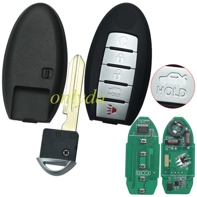 Free shipping Smart  Key  5 Buttons For Nissan Patrol Pathfinder Altima Maxirma 434Mhz ID46 PCF7952 Chip CWTWB1G744