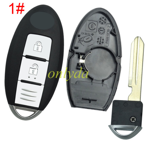 Free shipping 5pcs/lot For Nissan  remote key blank with   Nissan  badge ,with blade ,With buckle for New model, pls choose button model