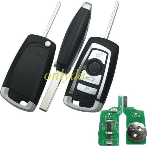 Free shipping Upgrade for BMW CAS2 systerm remote flip key 3 button with 315mhz/433mhz/868mhz with electric 46 chip