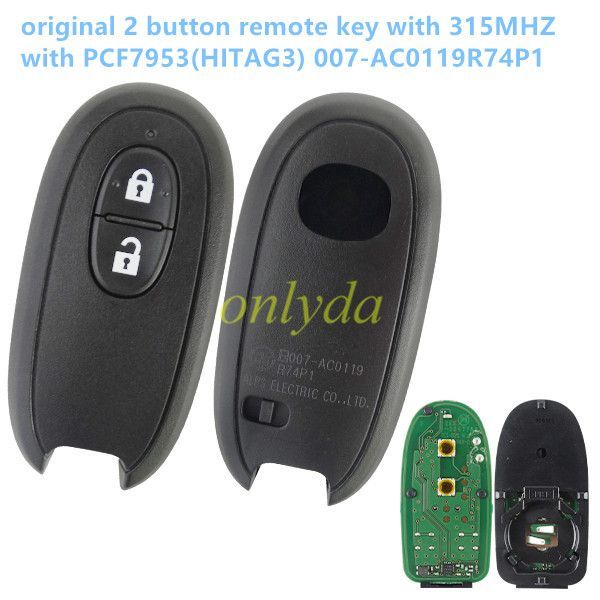Free shipping For  OEM 2 button remote key with PCF7953(HITAG3)with 315mhz  007-AC0119 R74P1