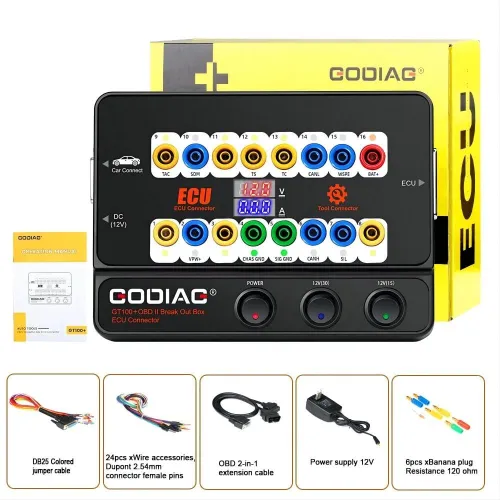 GODIAG GT100+ AUTO TOOLS OBDII Break Out Box ECU Connector OBDII 16PIN Protocol Detector Breakout