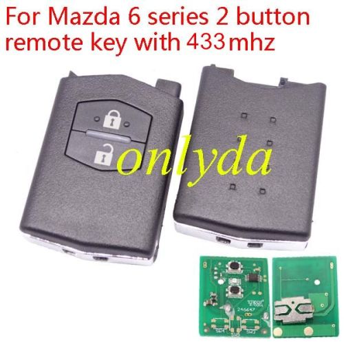 Free shipping 5pcs/lot For Mazda 6 series 2 button remote key with 315/433mhz
