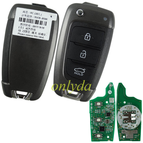 Free shipping For OEM Hyundai 3 button remote key with 434mhz