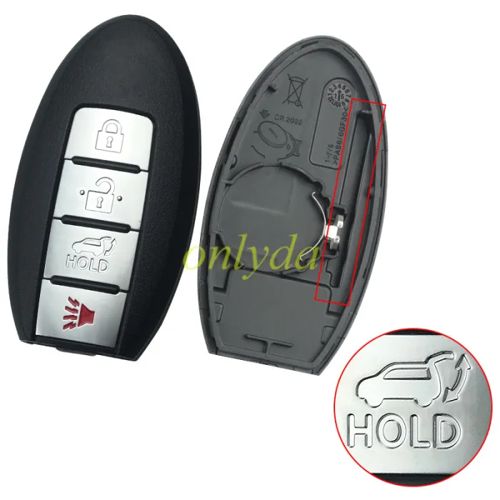 For  Nissan 3+1 button remote key with  4A AES chip with  434mhz      IC:7812D-S180106     FCCID:KR5S180144106   RLVC OS111-0819