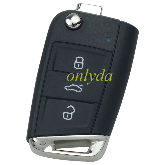 Free shipping 5pcs/lot For VW OEM 3 button remote key blank No blade with badge