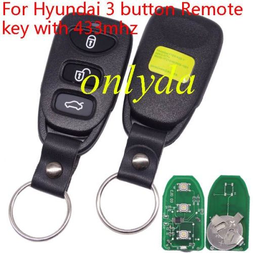 Free shipping 5pcs/lot hyun 3 button Remote key with 315mhz/433mhz  SONATA Elantra Tucson