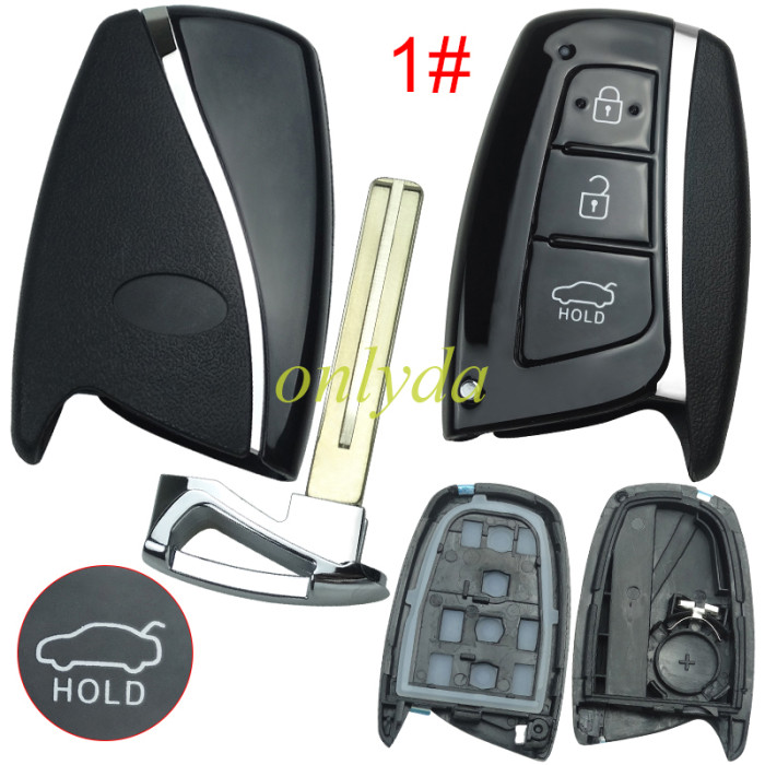 Free shipping 5pcs/lot For Hyundai remote key black with blade with badge,for installing original board , pls choose button .
