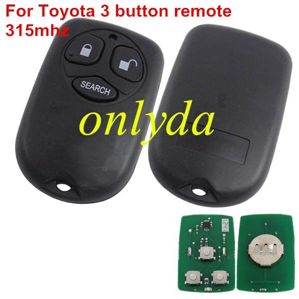 Free shipping For Toyota 3 button remote key  with 315button