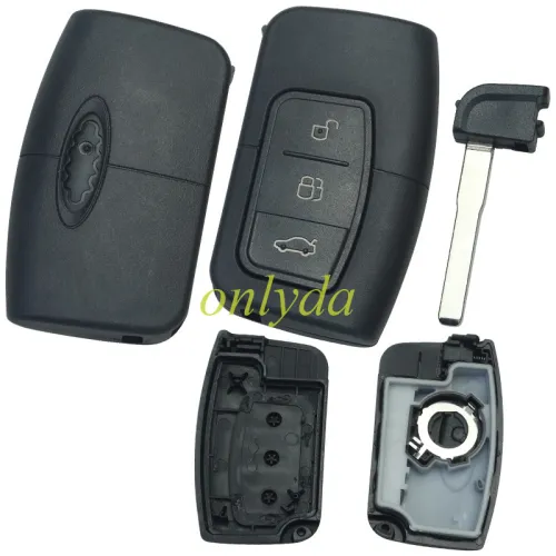For Ford 3 button remote key  blank with Emmergency key blade