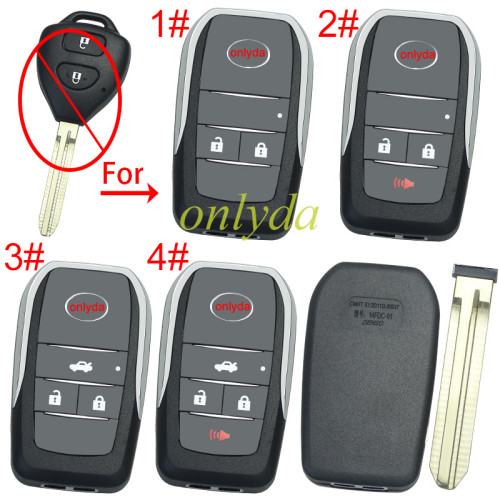 Free shipping 5pcs/lot For Toyota  modified key shell with TOY 43 blade with badge，pls choose button model