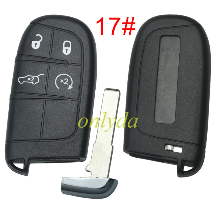 Free shipping 10pcs/lot For Chrysler  remote key shell with blade SIP22, with badge , pls choose button