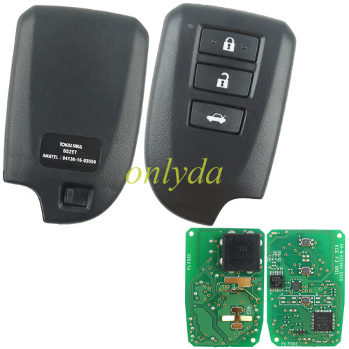 Free shipping For OEM Toyota 3 button remote key with 312/314mhz with AES 8A chip