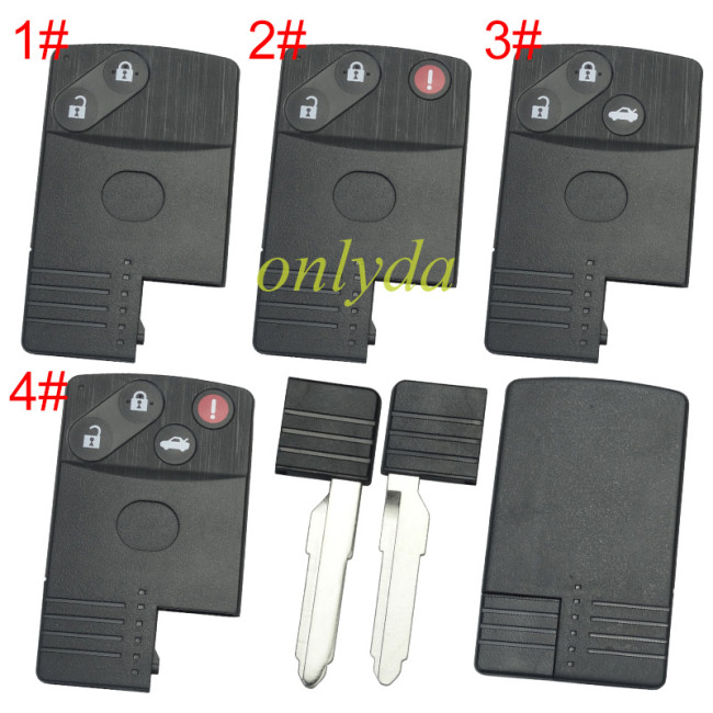 Free shipping 5pcs/lot For Mazda  remote key blank with blade with badge , pls choose button model