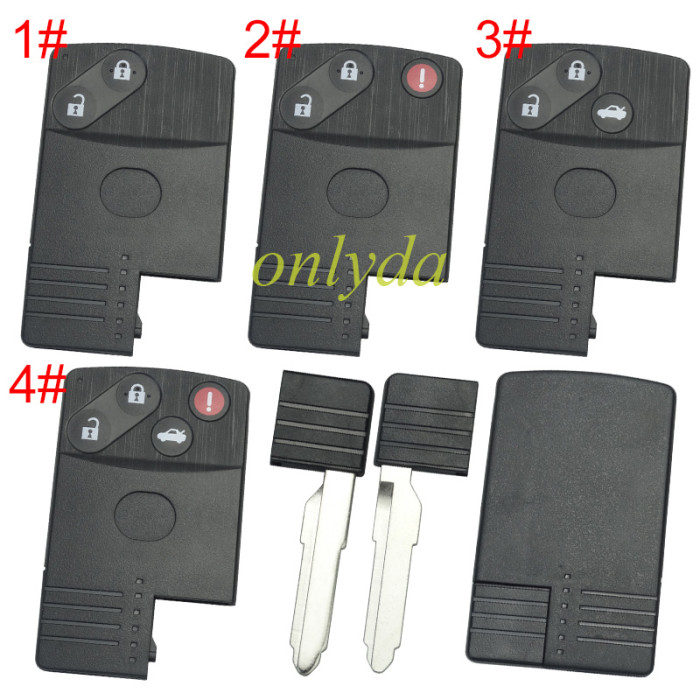 Free shipping 5pcs/lot For Mazda  remote key blank with blade with badge , pls choose button model