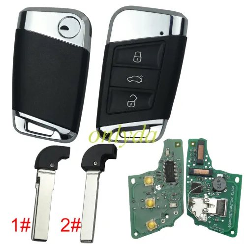 For VW MQB/B8 3 button keyless remote key with AES48 chip-434mhz  ASK model
