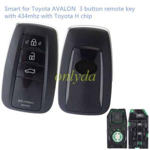 Free shipping For Smart  Toyota AVALON  3 button remote key with 434mhz with Toyota H chip