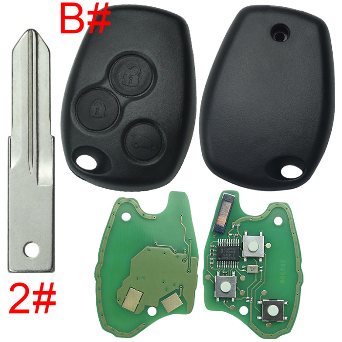 Free shipping For Renault Clio III,Kangoo III,Master III remote key 434mhz with aftermarket 7947 chip after 2008 year, pls choose button and blade