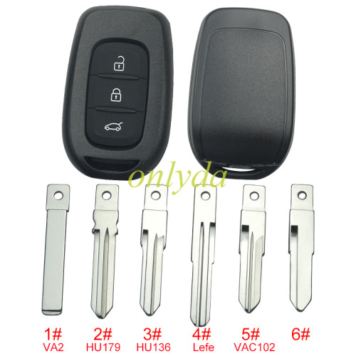 Free shipping 10pcs/lot For 3 button remote key blank,please choose the blade