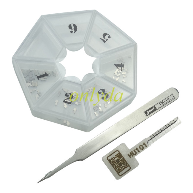 For HU101  Key model,ajust into a new key,and then use key cutting machine to cut
