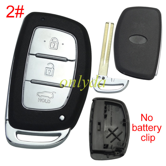 Free shipping 5pcs/lot For Hyundai  remote key blank .no battery clip with badge , pls choose button