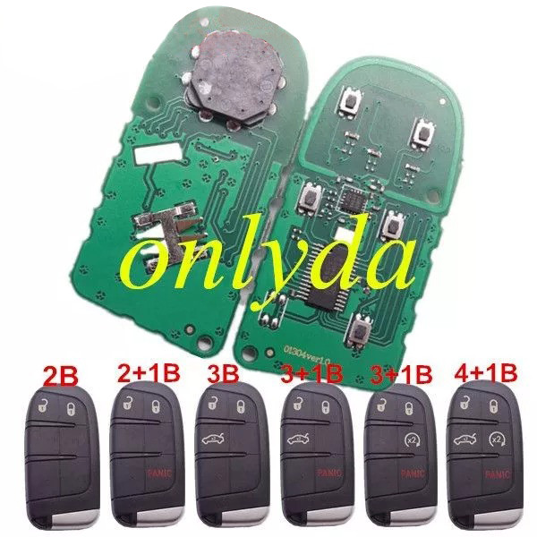 Free shipping For keyless  remote key434mhz- PCF7945/7953   HITAG2 chip with 2/2+1/3/3+1/4+1 button key shell