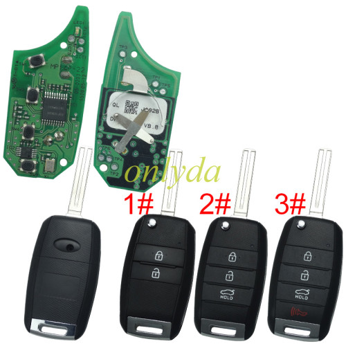 Free shipping For OEM   remote key 95430-D9200  3BUTTON  with 434mhz with 4d60 chip,please choose the key shell